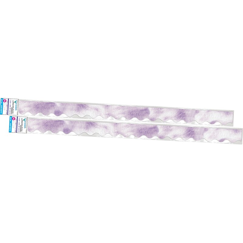 Barker Creek Double-Sided Scalloped Border, 36" x 2.25", Purple Tie-Dye and Ombré, 26/Pack (4331) image 1
