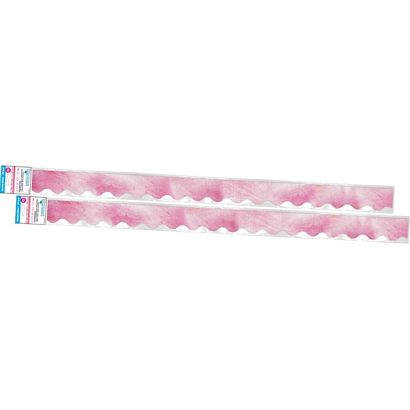 Barker Creek Double-Sided Scalloped Border, 36" x 2.25", Pink Tie-Dye and Ombré, 26/Pack (4332) image 1