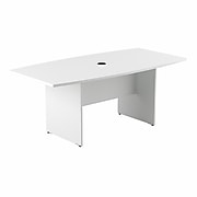 Bush Furniture 72" Boat-Shaped Conference Table, White (99TB7236WH)