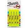 Sharpie Tank Highlighter, Chisel Tip, Fluorescent Yellow, 4/Pack (25164)~#|#~sp166100349_sc7