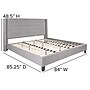 Flash Furniture Riverdale Upholstered Platform Bed in Light Gray Fabric, King (HG44)~#|#~sp166196217_sc7