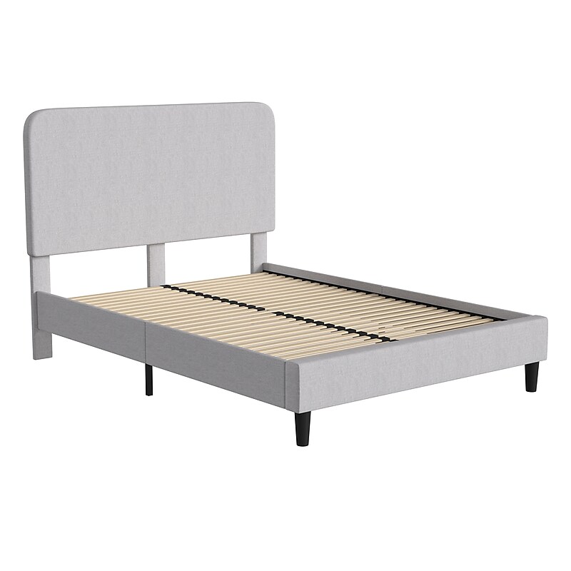 Flash Furniture Addison Upholstered Platform Bed in Light Gray Fabric, Queen (HG3WPB21Q03QGY) image 1
