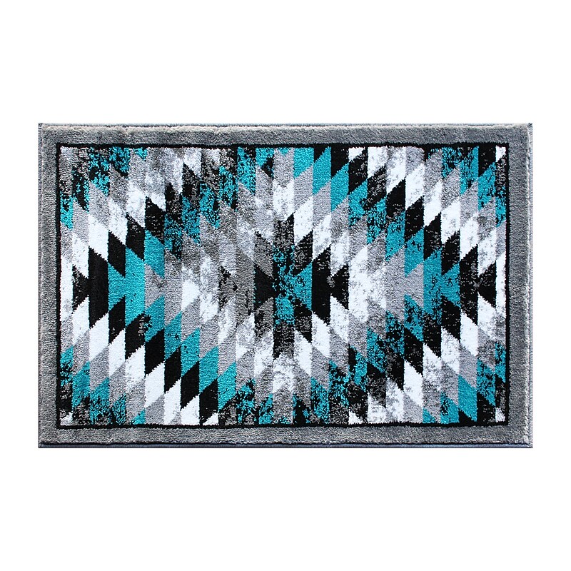 Flash Furniture Teagan Collection 2' x 3' Rectangle Area Rug, Machine Made, Olefin/Jute, Turquoise (OKRRG110623TQ) image 1