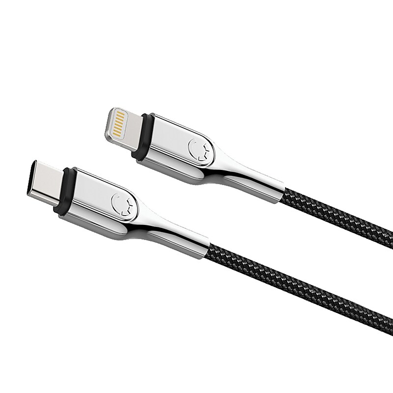 Cygnett Armored Lightning to USB-C Charge and Sync Cable, 6', Black (CY2801PCCCL) image 1