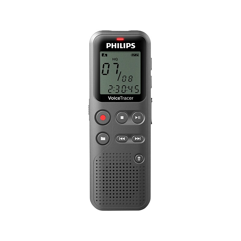Philips VoiceTracer Digital Voice Recorder, 8GB, Black (DVT1120) image 1
