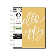 The Happy Planner Classic Guided Mood Tracker Journal, 7" x 9.25", Yellow/White (NGJC-035)