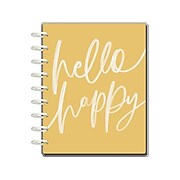 The Happy Planner Classic Guided Mood Tracker Journal, 7" x 9.25", Yellow/White (NGJC-035)