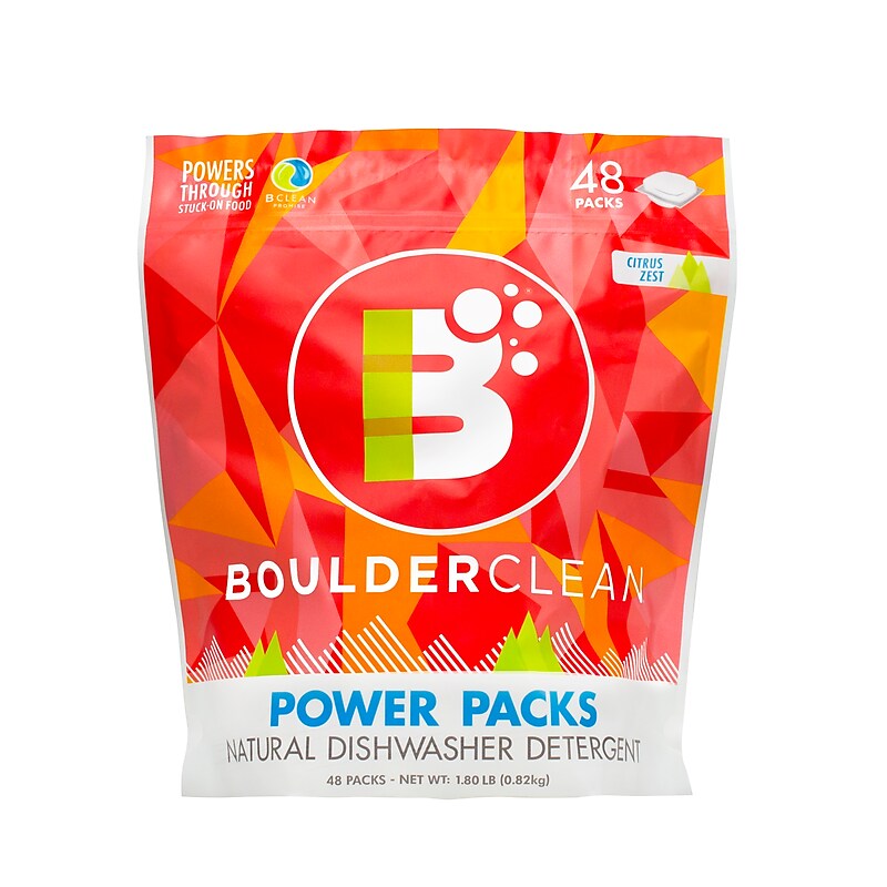 Boulder Clean Dishwasher Detergent Pacs, Citrus Zest, 48 Pacs (003663) image 1