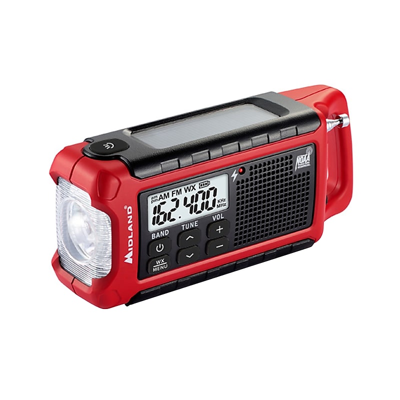MIDLAND RADIO E+READY ER210 Weather Alert Radio, Red (ER210) image 1