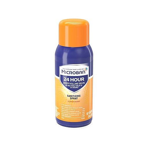 Microban 24 Disinfecting Sanitizing Spray, Citrus Scent, 2.8 Oz. (28078