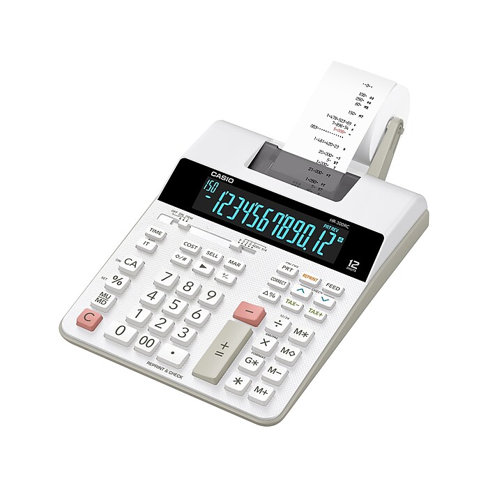 Casio (HR-300RC) 12-Digit Printing Calculator, White | Staples