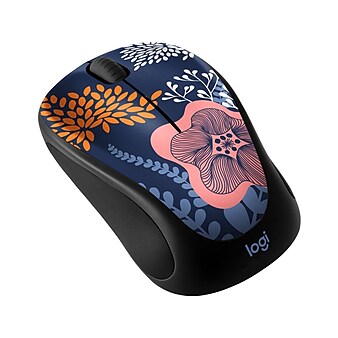 Logitech M317 Design Collection Limited Edition Wireless Ambidextrous Optical Mouse, Forest Floral (910-006552)