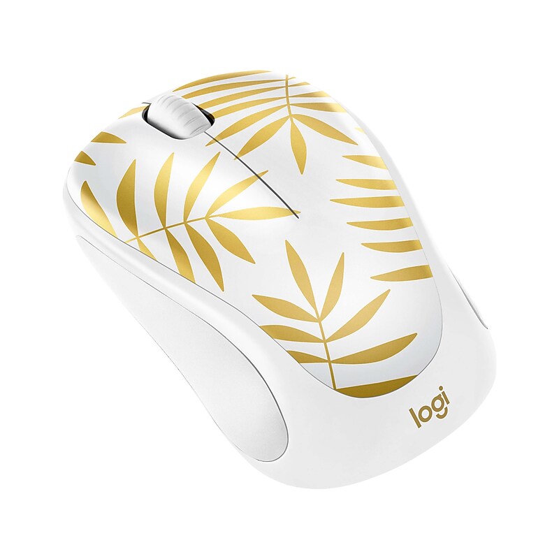 Logitech M317 Design Collection Limited Edition Wireless Ambidextrous Optical USB Mouse, Bamboo Dream (910-006614) image 1