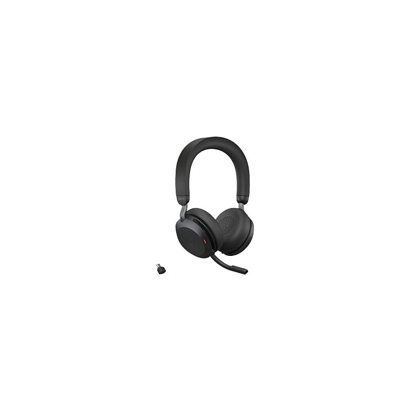 jabra Evolve2 75 Wireless Noise Canceling Bluetooth Stereo Mobile On Ear Headset, USB-C, Black (27599-989-899) image 1
