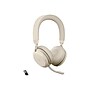 jabra Evolve2 75 Wireless Noise Canceling Bluetooth Stereo Mobile On Ear Headset, USB-A, Beige (27599-989-998)~#|#~sp166800362_sc7