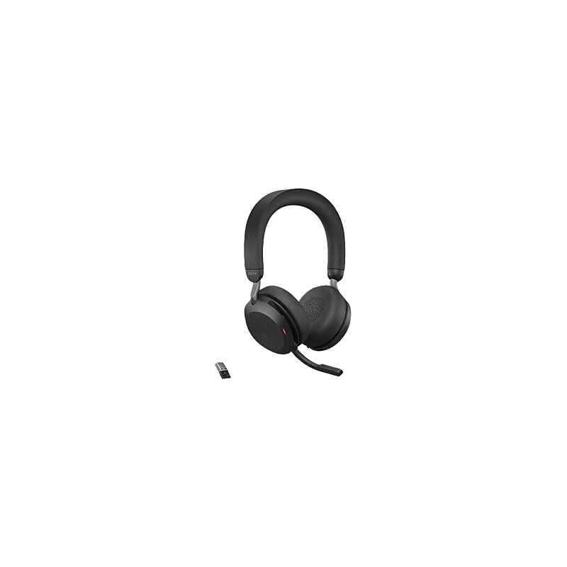 jabra Evolve2 75 Wireless Noise Canceling Bluetooth Stereo Mobile On Ear Headset, USB-A, Black (27599-989-999) image 1