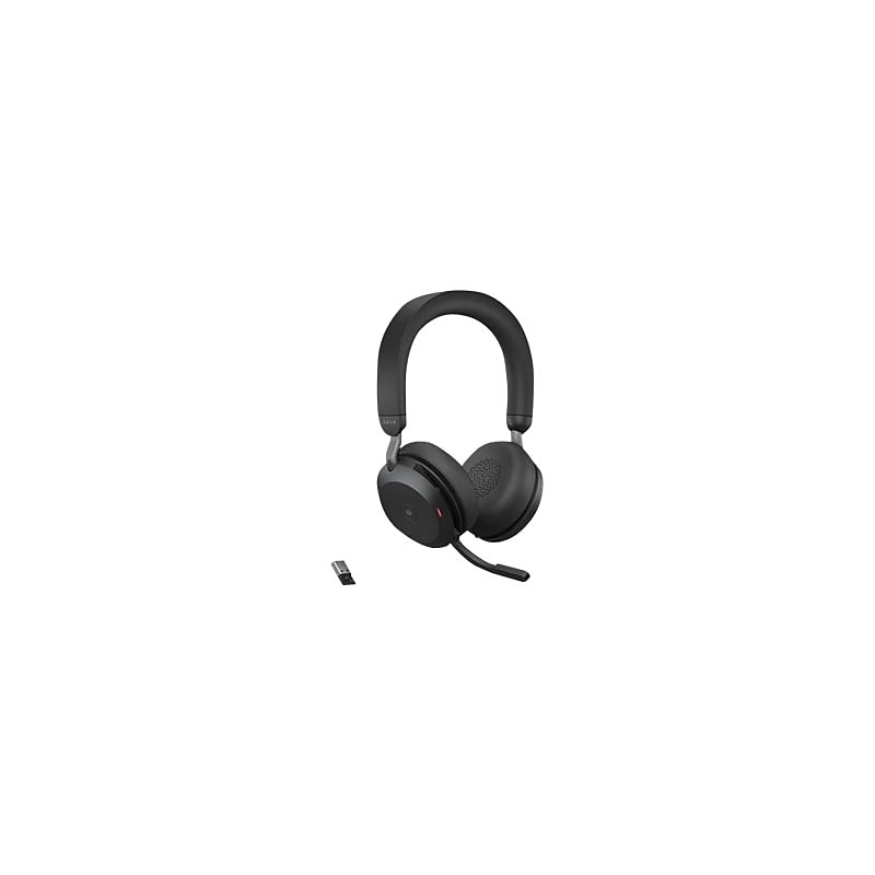 jabra Evolve2 75 Wireless Noise Canceling Bluetooth Stereo Mobile On Ear Headset, USB-A, Black (27599-999-989) image 1