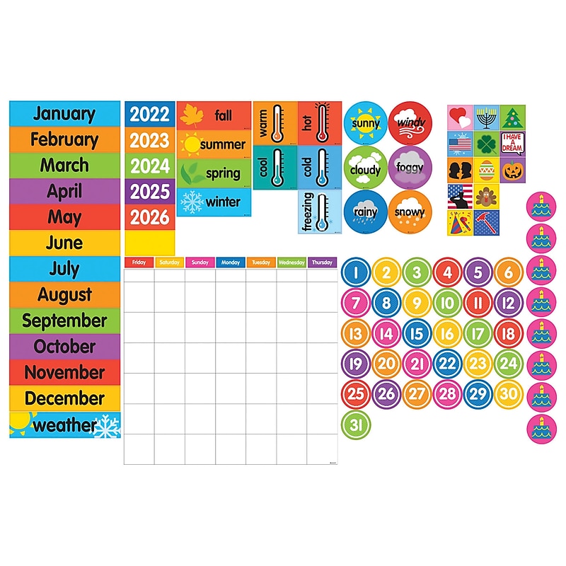 Dowling Magnets Giant Magnetic Calendar Set, Ages 3-12 (DO-735025) image 1