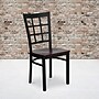 Flash Furniture HERCULES Series Wood/Metal Window Back Restaurant Dining Chair, Mahogany Wood/Black, 2/Pack (2XU6Q3BWINMAW)~#|#~sp166803551_sc7