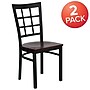 Flash Furniture HERCULES Series Wood/Metal Window Back Restaurant Dining Chair, Mahogany Wood/Black, 2/Pack (2XU6Q3BWINMAW)~#|#~sp166803553_sc7