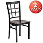 Flash Furniture HERCULES Series Wood/Metal Window Back Restaurant Dining Chair, Walnut Wood/Black, 2/Pack (2XUDG6Q3BWINWAW)~#|#~sp166803630_sc7