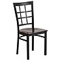 Flash Furniture HERCULES Series Wood/Metal Window Back Restaurant Dining Chair, Walnut Wood/Black, 2/Pack (2XUDG6Q3BWINWAW)~#|#~sp166803634_sc7