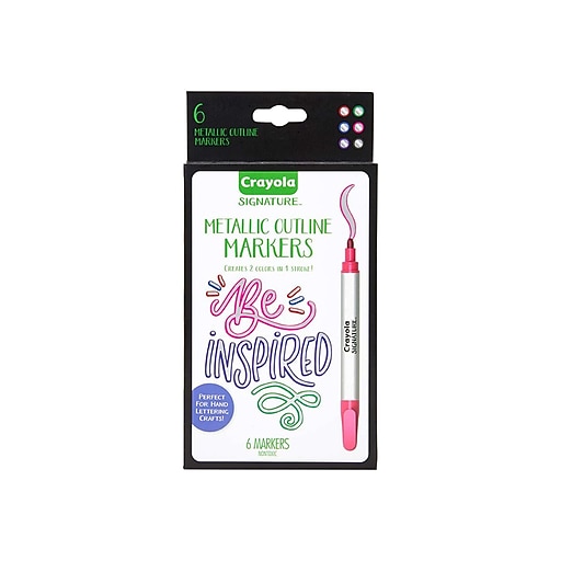Crayola Signature Paint Markers, Outline, Assorted Colors, 6/Pack (58