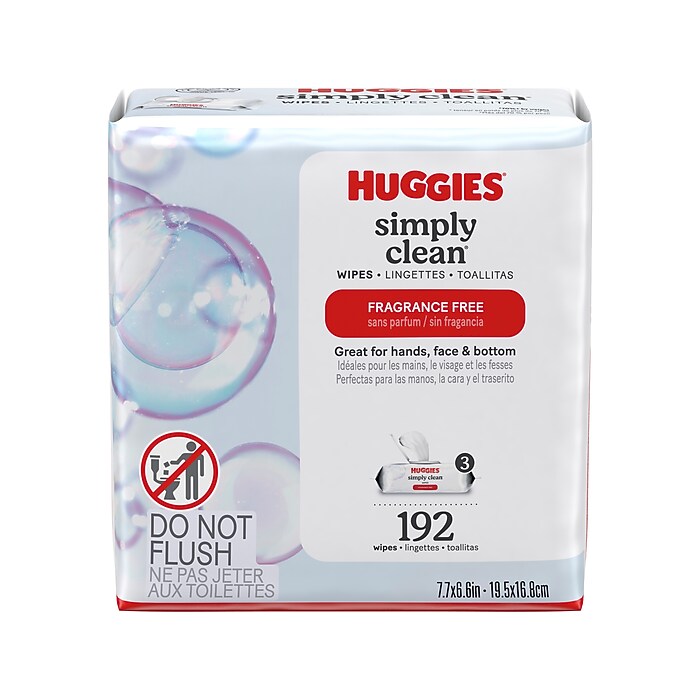 Huggies Simply Clean Unscented Wipe, 64/Pack, Packs/Case (54483