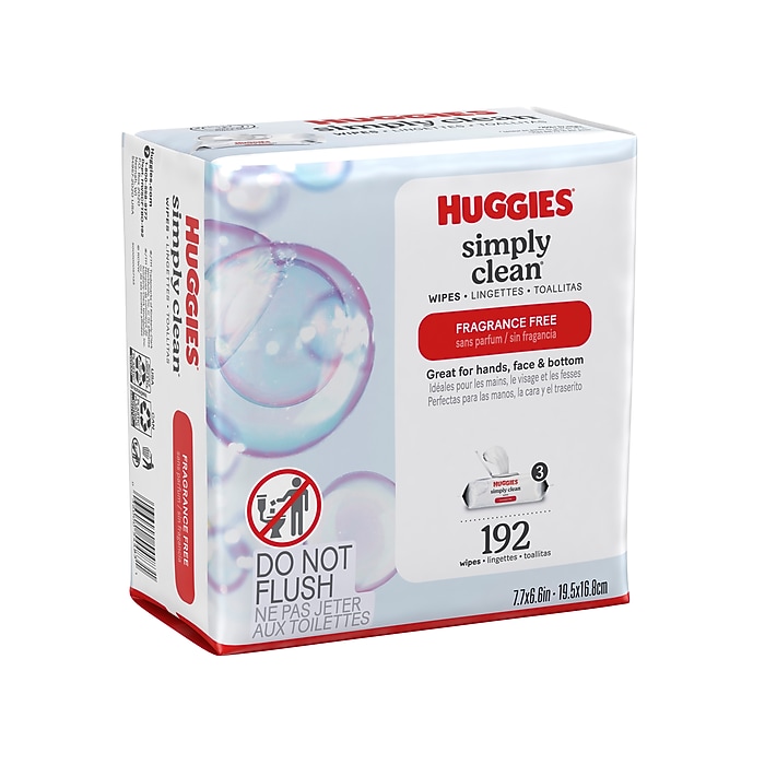 Huggies Simply Clean Unscented Wipe, 64/Pack, Packs/Case (54483