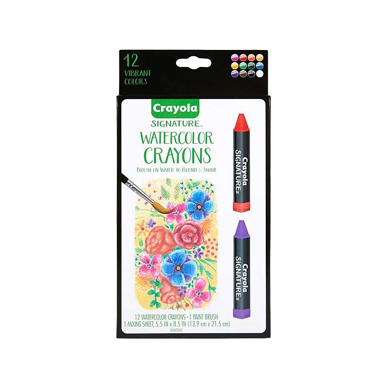 Crayola Signature Premium Watercolor Crayon Painting Set, Assorted Colors (533500) image 1