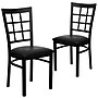 Flash Furniture HERCULES Series Vinyl/Metal Window Back Restaurant Dining Chair, Black, 2/Pack (2XU6Q3BWINBKV)~#|#~sp166806060_sc7