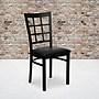 Flash Furniture HERCULES Series Vinyl/Metal Window Back Restaurant Dining Chair, Black, 2/Pack (2XU6Q3BWINBKV)~#|#~sp166806066_sc7