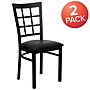 Flash Furniture HERCULES Series Vinyl/Metal Window Back Restaurant Dining Chair, Black, 2/Pack (2XU6Q3BWINBKV)~#|#~sp166806067_sc7