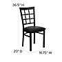Flash Furniture HERCULES Series Vinyl/Metal Window Back Restaurant Dining Chair, Black, 2/Pack (2XU6Q3BWINBKV)~#|#~sp166806070_sc7