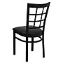Flash Furniture HERCULES Series Vinyl/Metal Window Back Restaurant Dining Chair, Black, 2/Pack (2XU6Q3BWINBKV)~#|#~sp166806071_sc7