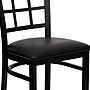 Flash Furniture HERCULES Series Vinyl/Metal Window Back Restaurant Dining Chair, Black, 2/Pack (2XU6Q3BWINBKV)~#|#~sp166806073_sc7
