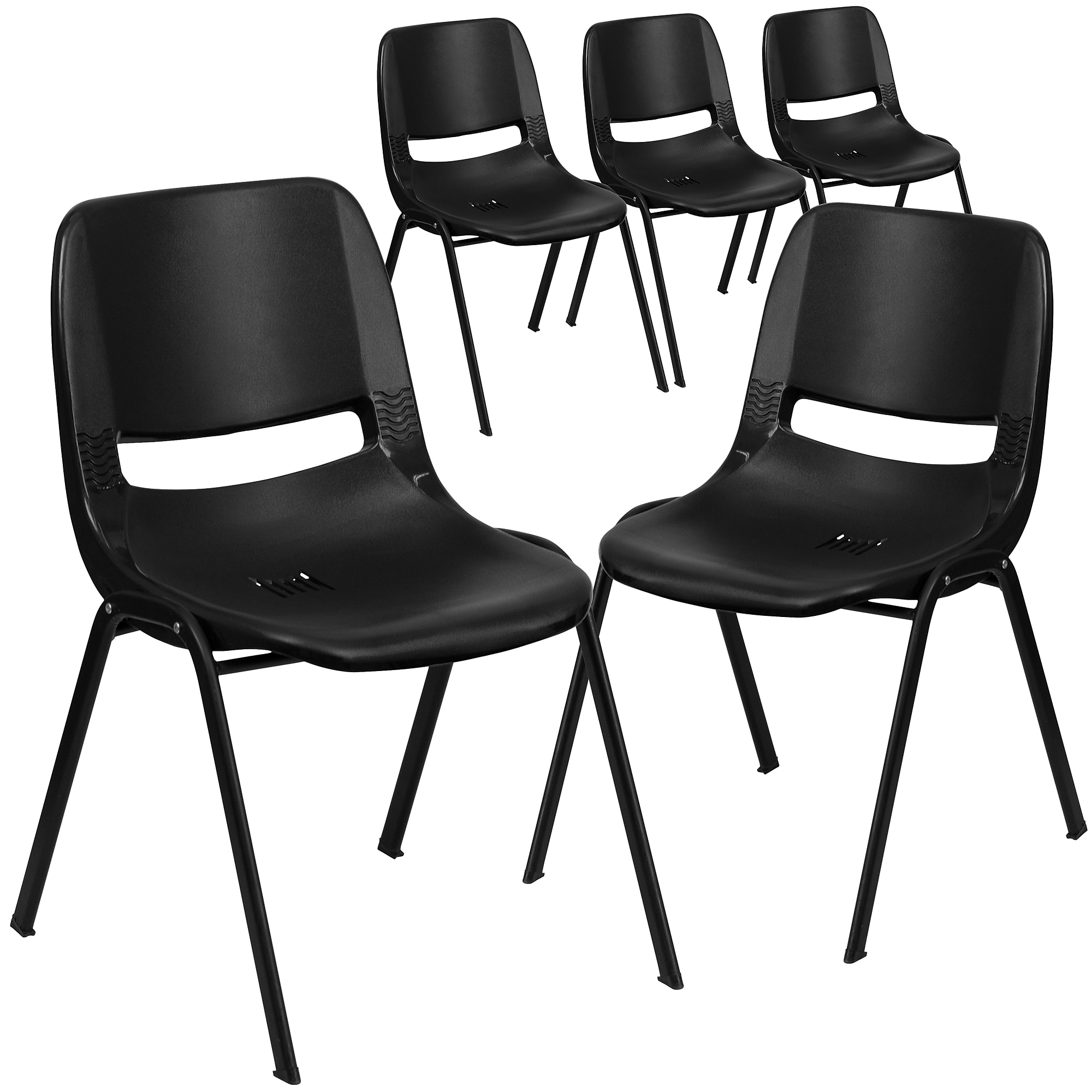 Flash Furniture HERCULES Series Plastic Shell Kid’s Stacking Chair, Black, 5/Pack (5RUT16PDRBK) Sansujyuku sansujyuku.com