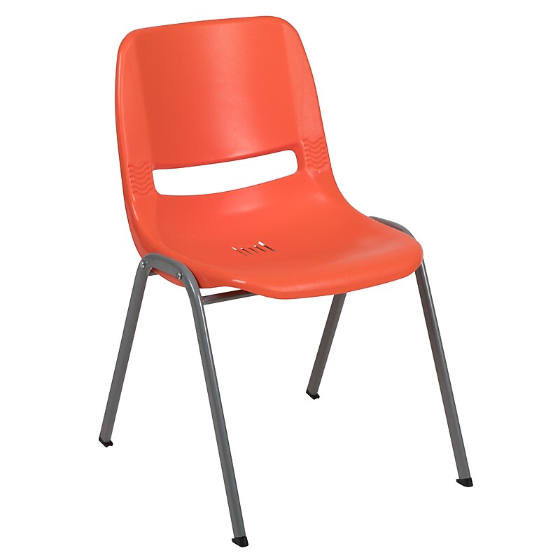 Flash Furniture HERCULES Plastic Student Stacking Chair, Orange/Gray (RUTEO1OR) image 1