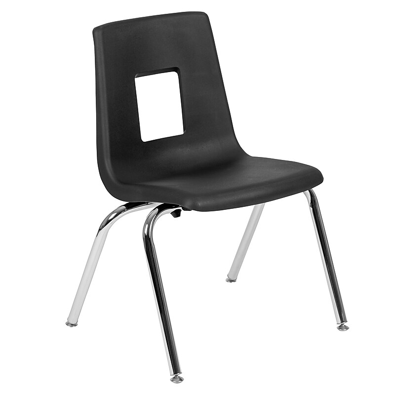 Flash Furniture Mickey Plastic Student Stack School Chair, Black (ADVSSC16BLK) image 1