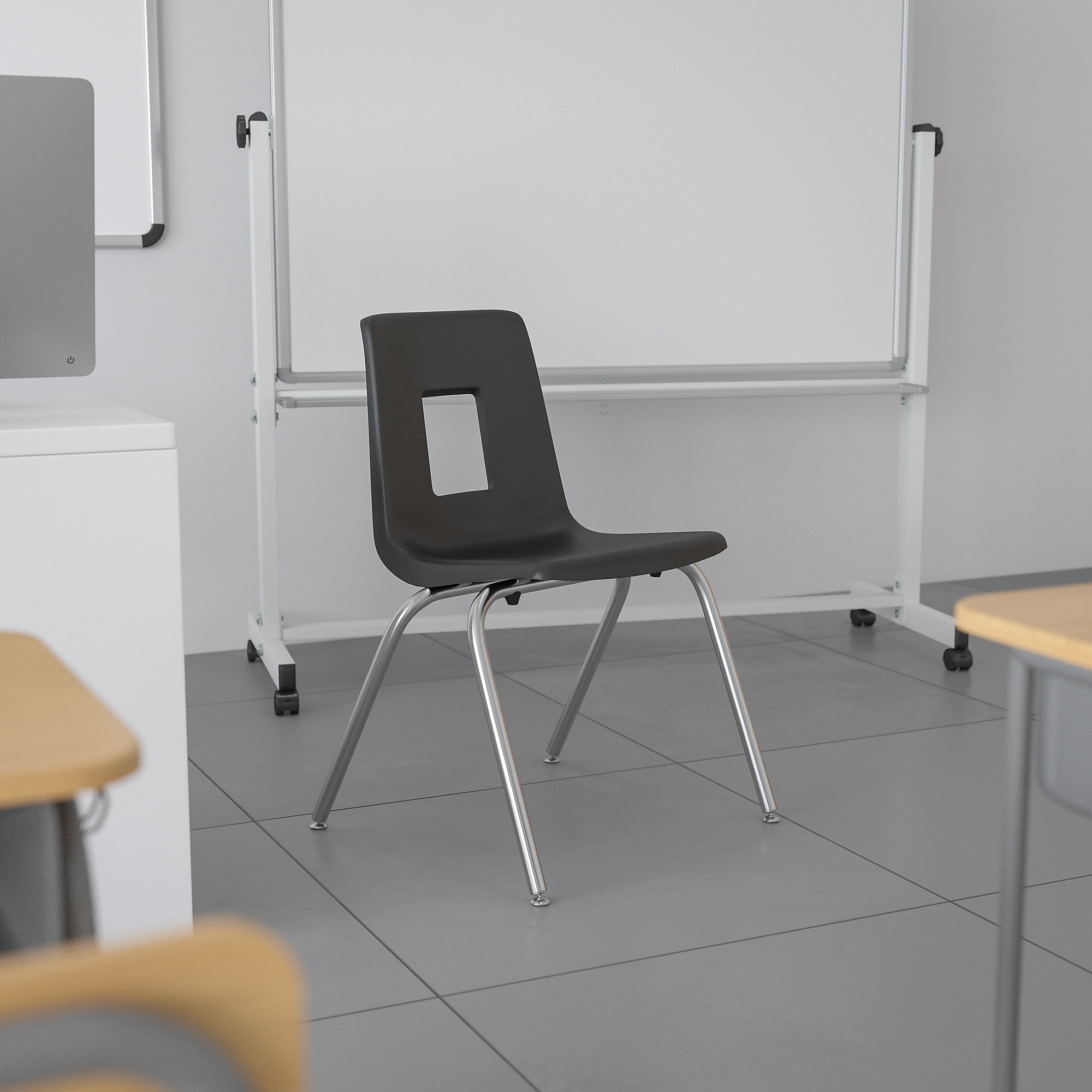 Flash Furniture Mickey Plastic Student Stack School Chair, Black (ADVSSC16BLK) Sansujyuku sansujyuku.com