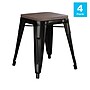 Flash Furniture Kai Industrial Metal Stackable Table Height Stool without Back, Black, 4-Pieces/Pack (ETBT350318BLKWD)~#|#~sp166809464_sc7