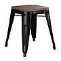 Flash Furniture Kai Industrial Metal Stackable Table Height Stool without Back, Black, 4-Pieces/Pack (ETBT350318BLKWD)~#|#~sp166809471_sc7