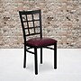 Flash Furniture HERCULES Series Vinyl/Metal Window Back Restaurant Dining Chair, Burgundy, 2/Pack (2XU6Q3BWINBRV)~#|#~sp167070486_sc7