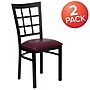Flash Furniture HERCULES Series Vinyl/Metal Window Back Restaurant Dining Chair, Burgundy, 2/Pack (2XU6Q3BWINBRV)~#|#~sp167070488_sc7