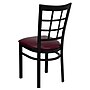 Flash Furniture HERCULES Series Vinyl/Metal Window Back Restaurant Dining Chair, Burgundy, 2/Pack (2XU6Q3BWINBRV)~#|#~sp167070490_sc7
