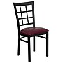 Flash Furniture HERCULES Series Vinyl/Metal Window Back Restaurant Dining Chair, Burgundy, 2/Pack (2XU6Q3BWINBRV)~#|#~sp167070491_sc7