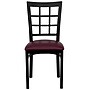 Flash Furniture HERCULES Series Vinyl/Metal Window Back Restaurant Dining Chair, Burgundy, 2/Pack (2XU6Q3BWINBRV)~#|#~sp167070493_sc7