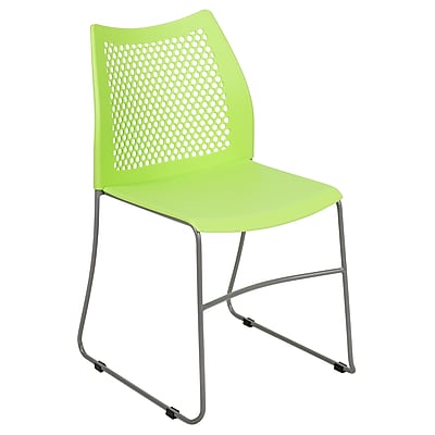 Flash Furniture HERCULES Plastic Stacking Chair, Green/Gray (RUT498AGN) Simolary simolary.com
