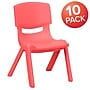 Flash Furniture Plastic Kids Stackable Chair, Red, 10-Pieces (10YUYCX003RED)~#|#~sp167071363_sc7