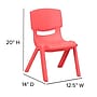 Flash Furniture Plastic Kids Stackable Chair, Red, 10-Pieces (10YUYCX003RED)~#|#~sp167071371_sc7